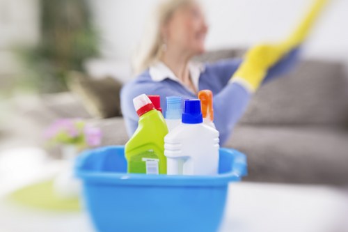 Deep cleaning a carpet in a Docklands workplace
