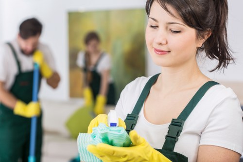 Professional carpet cleaning equipment in a commercial Docklands property